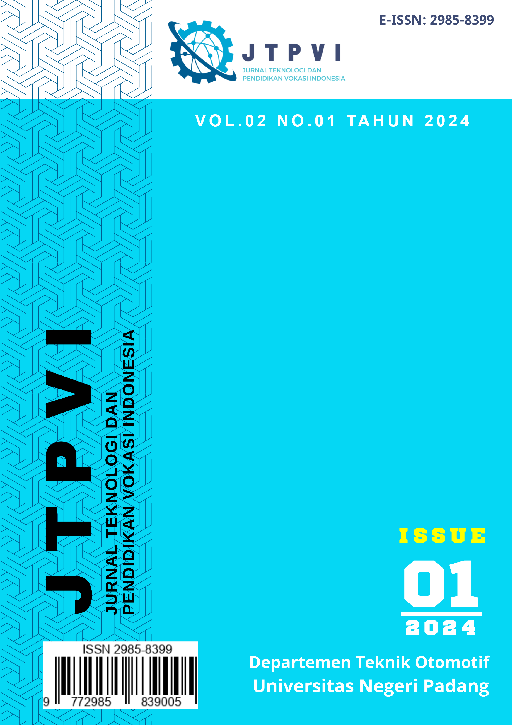 					View Vol. 2 No. 1 (2024): JTPVI: Jurnal Teknologi dan Pendidikan Vokasi Indonesia
				