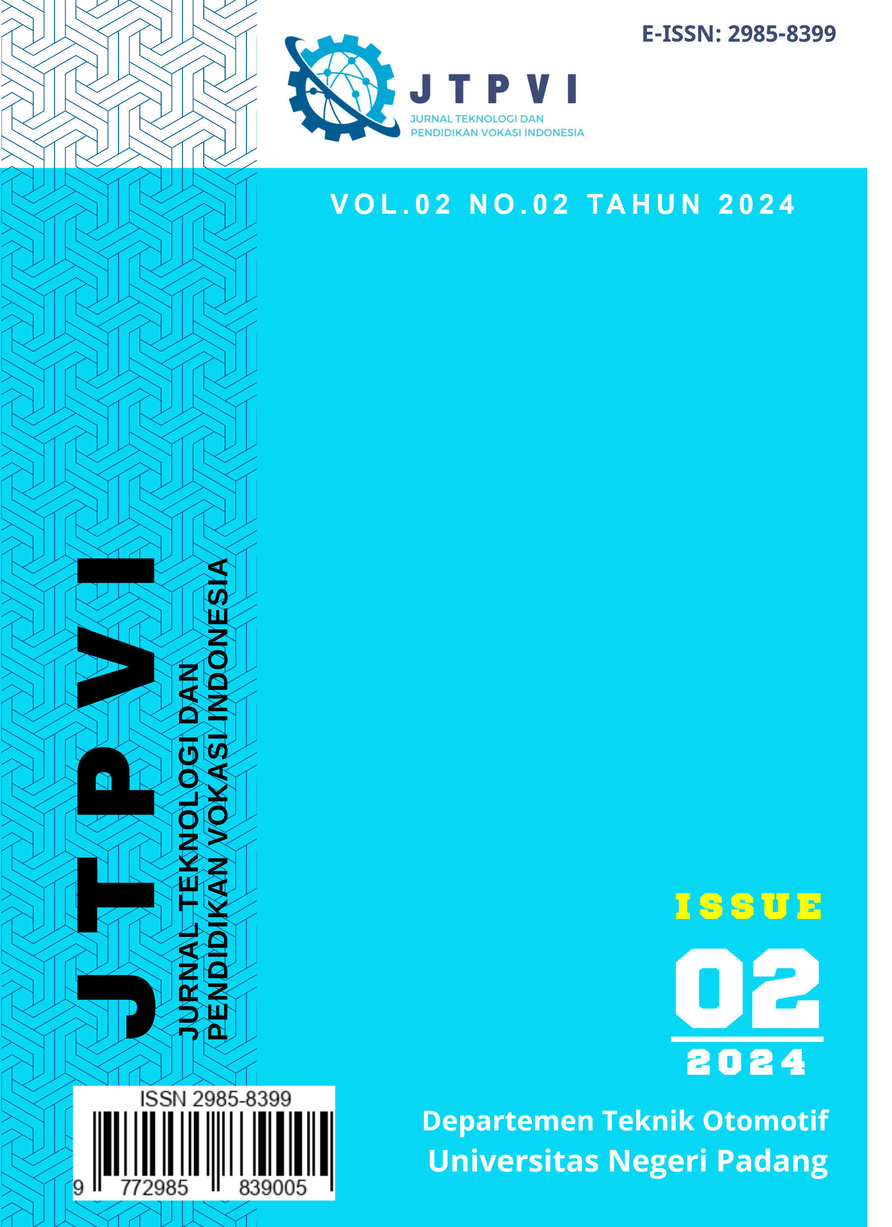 					View Vol. 2 No. 2 (2024): JTPVI: Jurnal Teknologi dan Pendidikan Vokasi Indonesia
				
